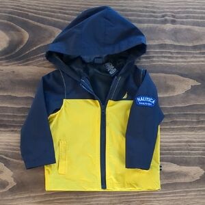 Nautica Yellow and Navy Hooded Jacket